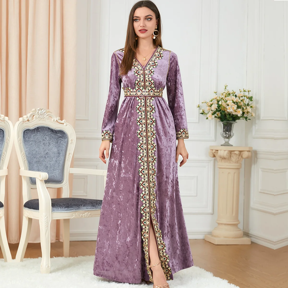 Embroidery Women Abaya Kaftan Dubai Turkey Robe Muslim Fashion Luxury Islam Clothing African Long Dresses Kimono Ramadan Caftan