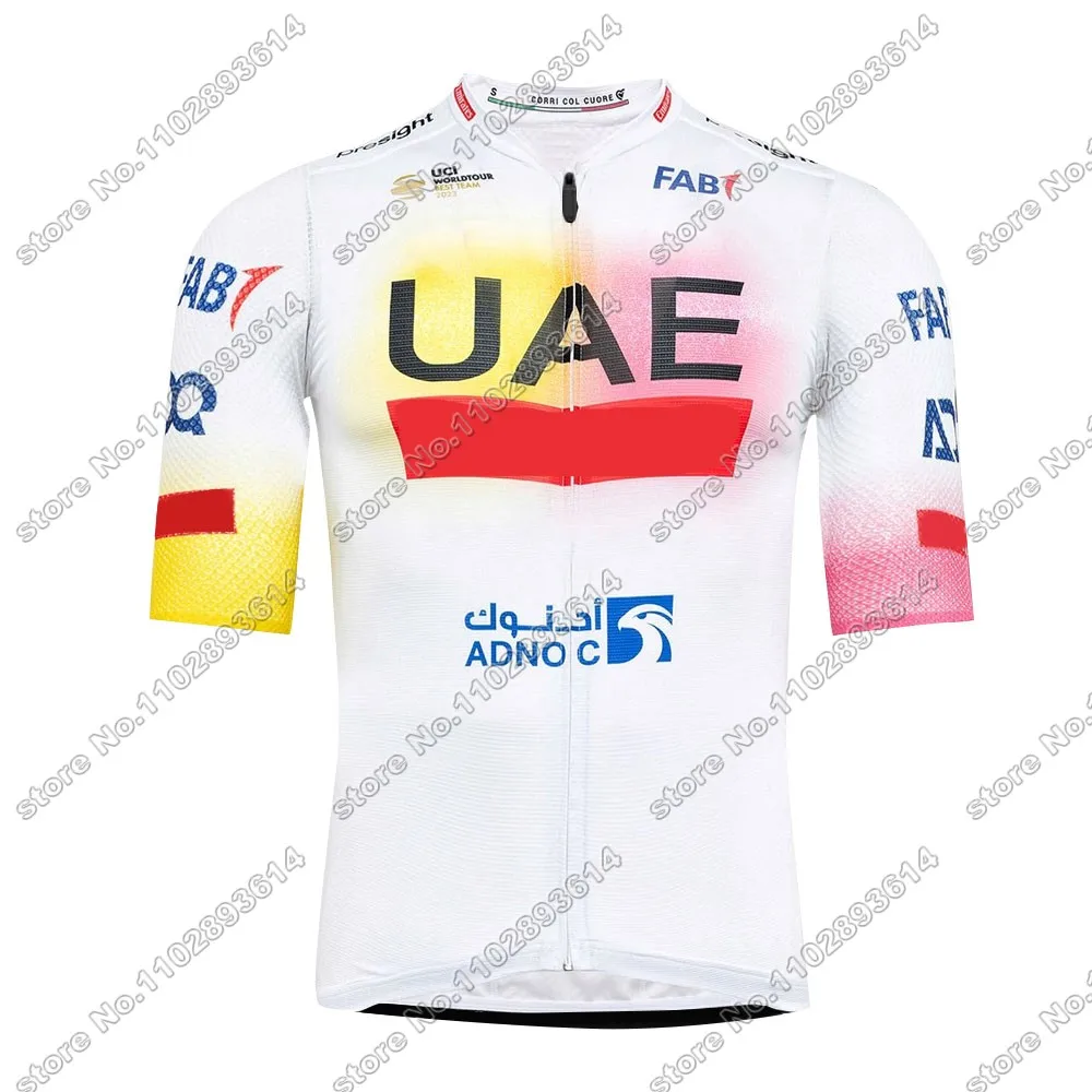 Джерси для велоспорта ОАЭ комплект команды Pogacar 2024 белая одежда Мужской с
