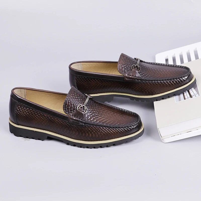 Роскошные брендовые мужские кроссовки из крокодиловой кожи пенни-лоферы