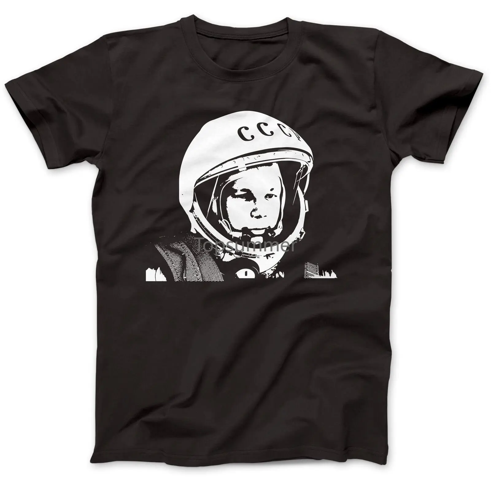 

Gagarin Tribute Soviet Astronaut T-Shirt 100% Premium Cotton Cccp Vostok