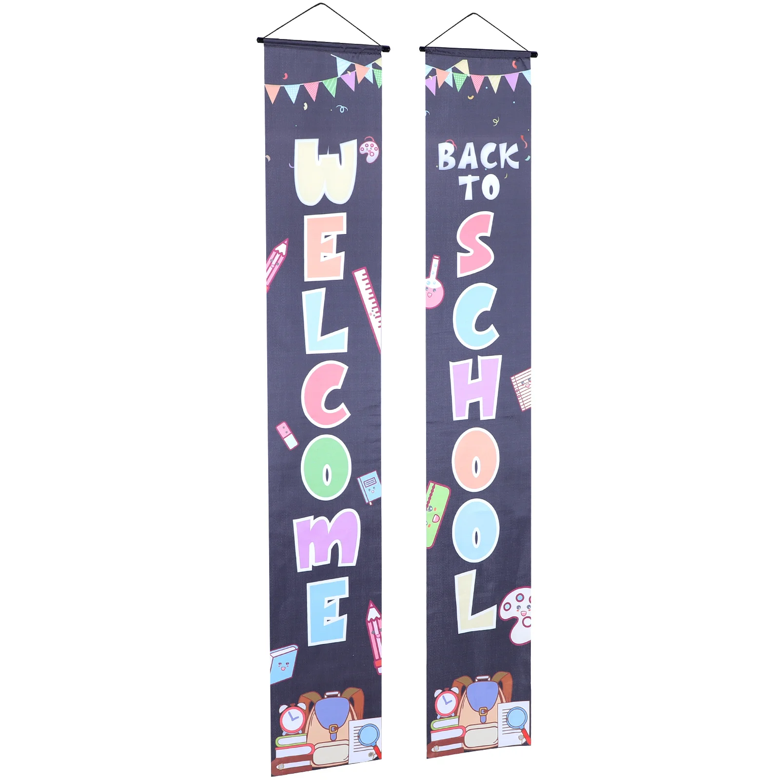 

Photo Props Welcome Back School Door Banner Sign Season Scene Backdrop Decorative Couplet Polyester Layout Student Couplets