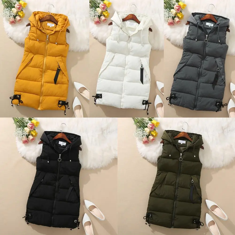 

Популярный жилет, куртка с капюшоном, ветрозащитный Теплый жилет на шнурке, куртка, женский жилет для улицы