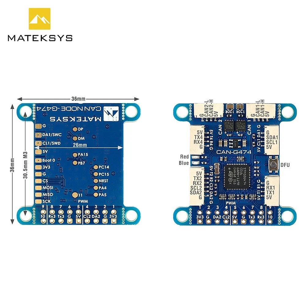 MATEK CAN-G474 ArudPilot AP_Periph прошивка адаптер на базе узла с 5 Мбит/с CAN трансивер STM32G474 MCU