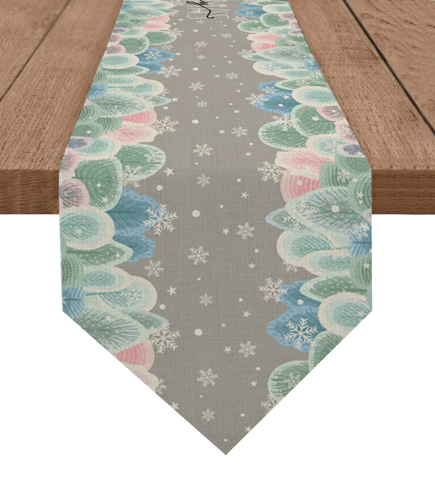 

Christmas Tree Snowflakes Table Runners Holiday Wedding Decor Dinning Table Cover Christmas Decorations Table Cloth