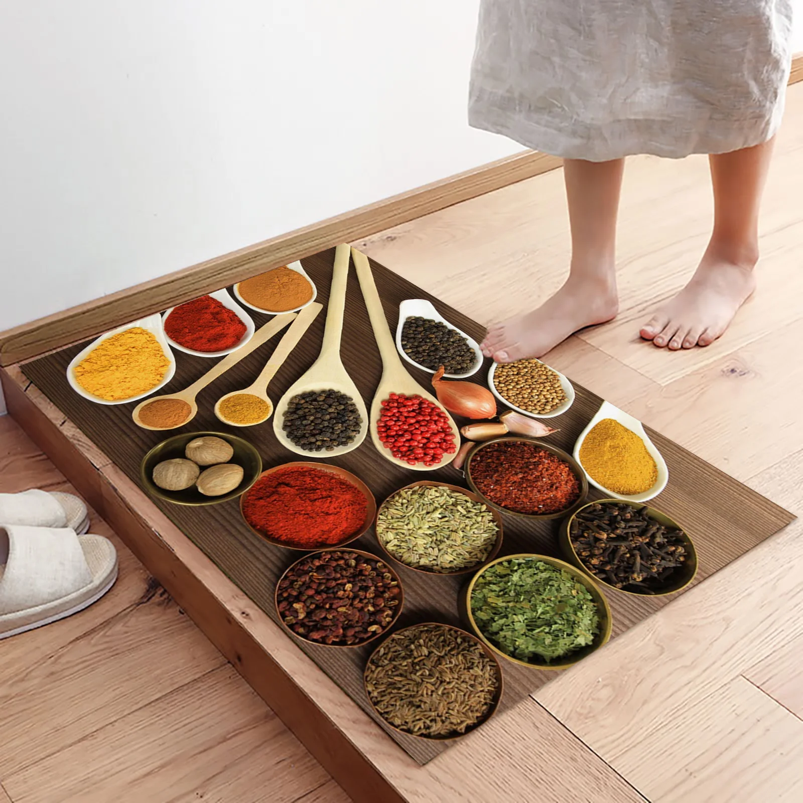 Spices Vanilla Raw Materials Kitchen Mat Long Bedroom Entrance Doormat Home Living Room Carpet Bathroom Non-Slip Rug |