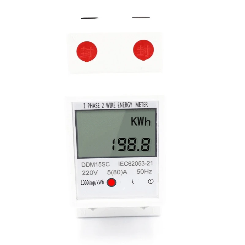 

LCD Digital Single Phase Energy Meter Kwh Voltage Current Power Consumption Meter Wattmeter Electricity 220V 80A