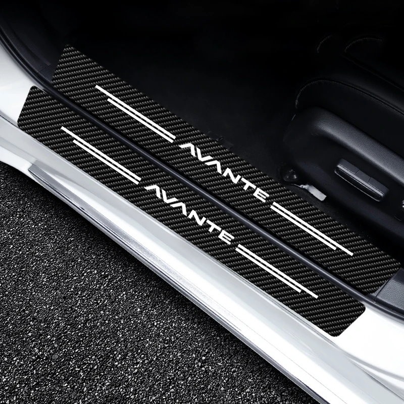 

4 PCs Car Door Scuff Plate Pedal Door Sill Stickers Anti-scratch Decals For Hyundai Avante 20112012 2013 2014 2015 Auto Styling