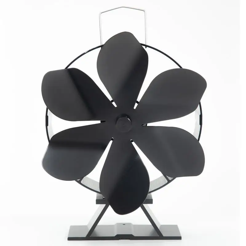

Mini 6-Blades Black Fireplace Heat Powered Stove Fan Log Wood Burner Eco-fan Quiet Home Fireplace Fan Efficient Heat Distributio