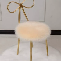 creative soft faux fur pillow cushion round chair seat cushion office sofa home decoration cushion for chair anti slip seat mat