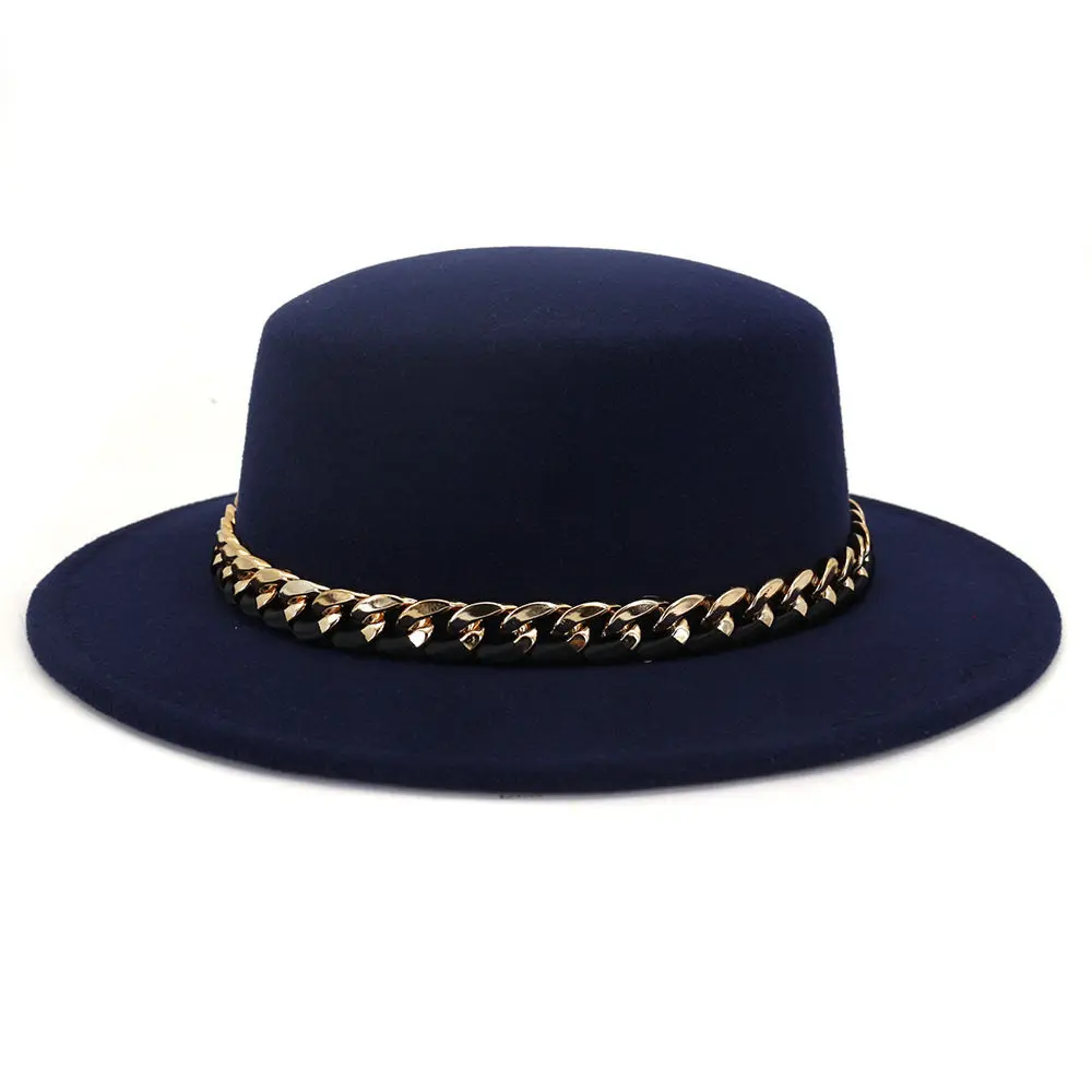 

Fedoras Hats for Women Men Felt Accessories Silver Chain Winter Women Hat Luxury Fashionable Panama Men Hat 2022 Gorras Hombre