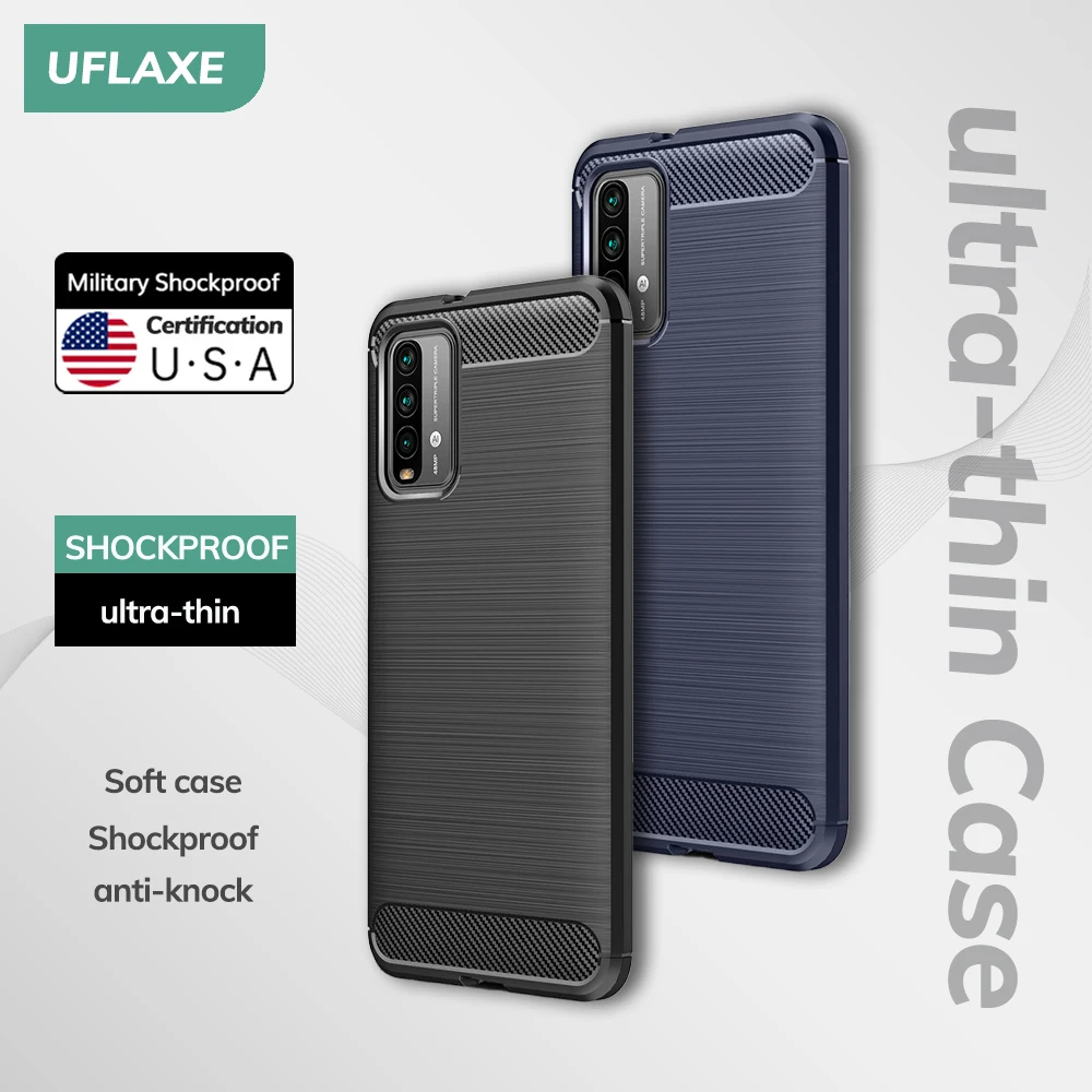 UFLAXE Original Soft Silicone Case for Xiaomi Redmi 9T 9A Redmi 9 Power Back Cover Ultra-thin Shockproof Casing