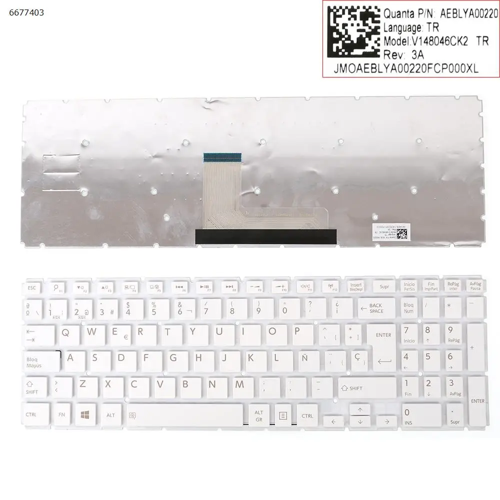 

SP Клавиатура для ноутбука TOSHIBA Satellite L50-B S50-B L50D-B L50T-B L55(D)-B L50DT-B цвет белый без рамки