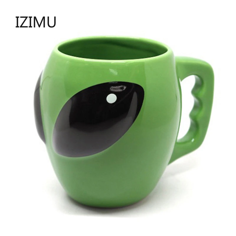 

New Creative Anime Alien Coffee Mug,Green Ceramic Mug Funny Drink Water Cup Birthday Gift for Boyfriends Lovers Mugs Coffee Cups