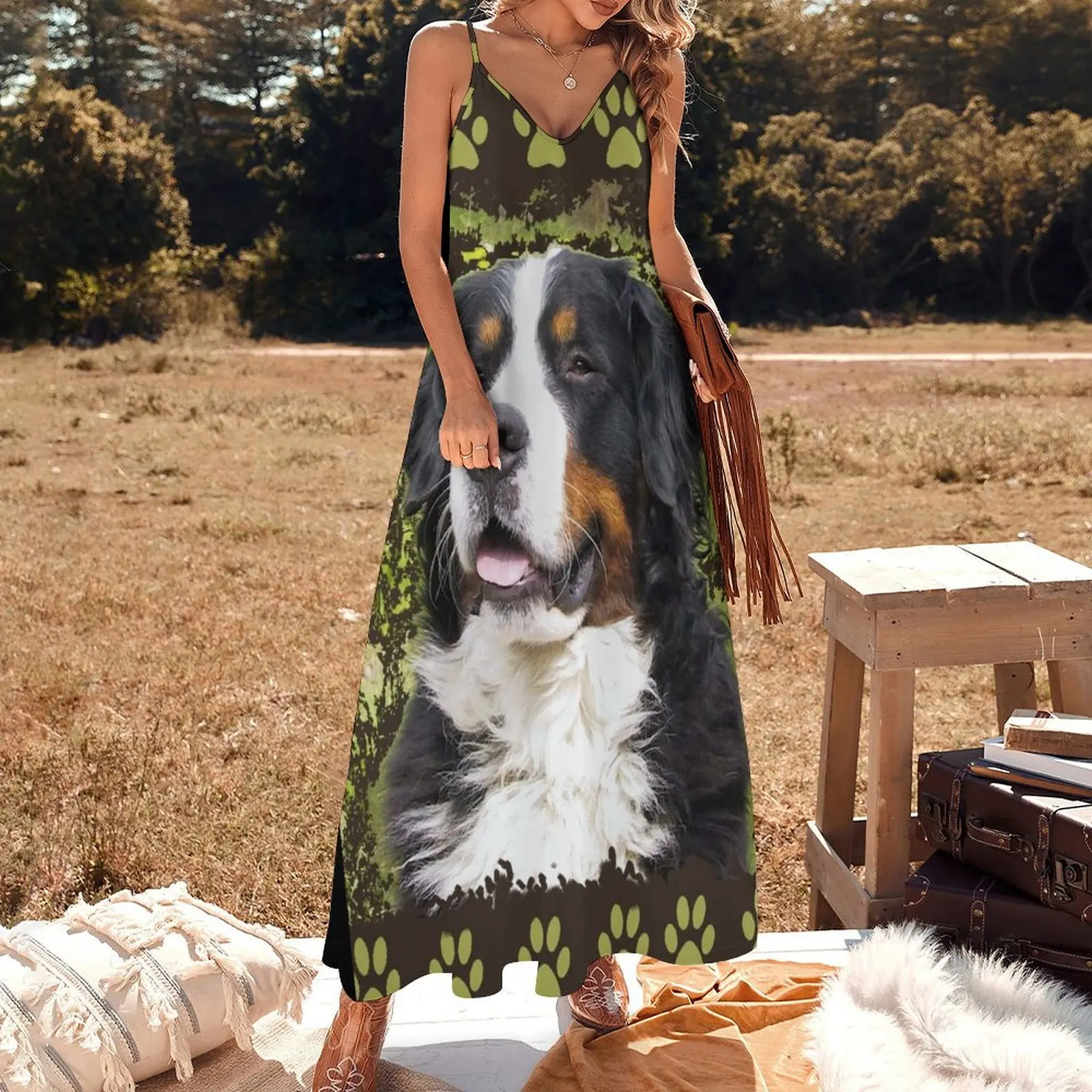 Платье без рукавов с бернским зенненхунд элегантные платья летнее женское