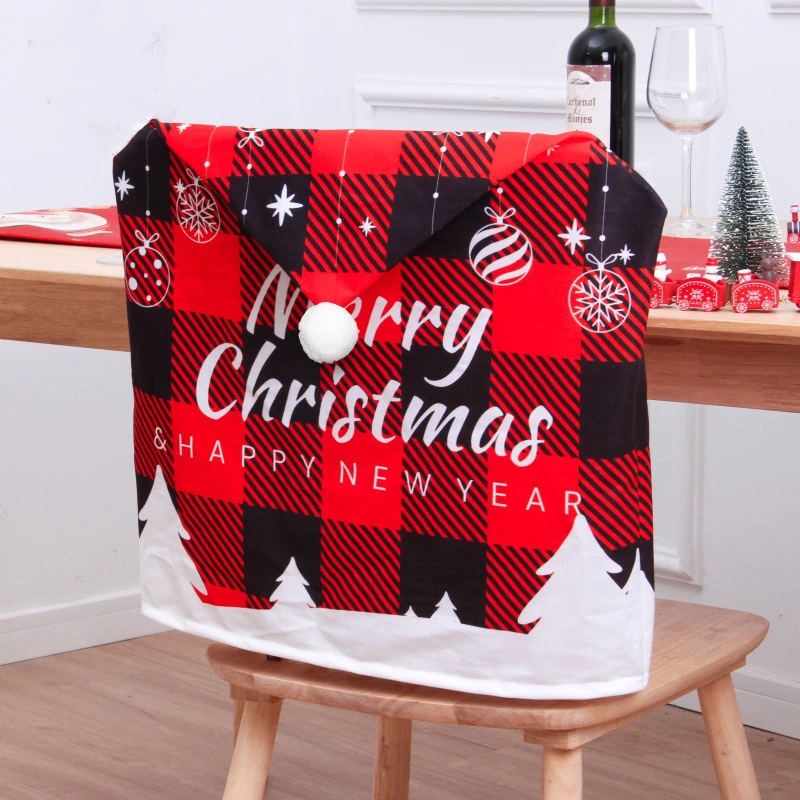 

Christmas Decoration Chair Cover Creative European And American Style Cartoon Christmas Chair Cover Double-sided Printing