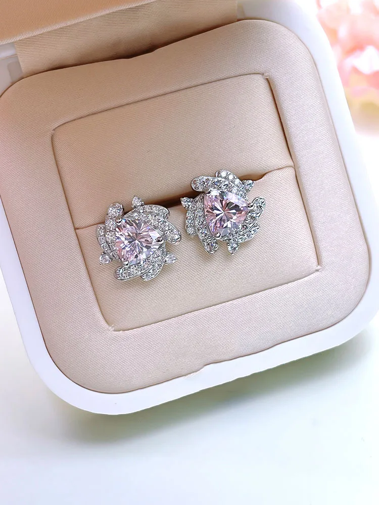 Серьги из чистого серебра S925 пробы с белыми бриллиантами в японском и корейском стиле (art.: 3920ca59d74e4) - 3920ca59d74e4