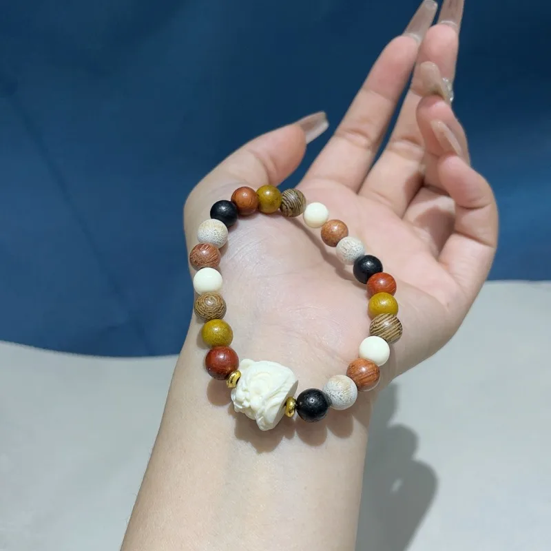 Браслет Duobao из сандалового дерева бамбукового льва новый китайский нишевый