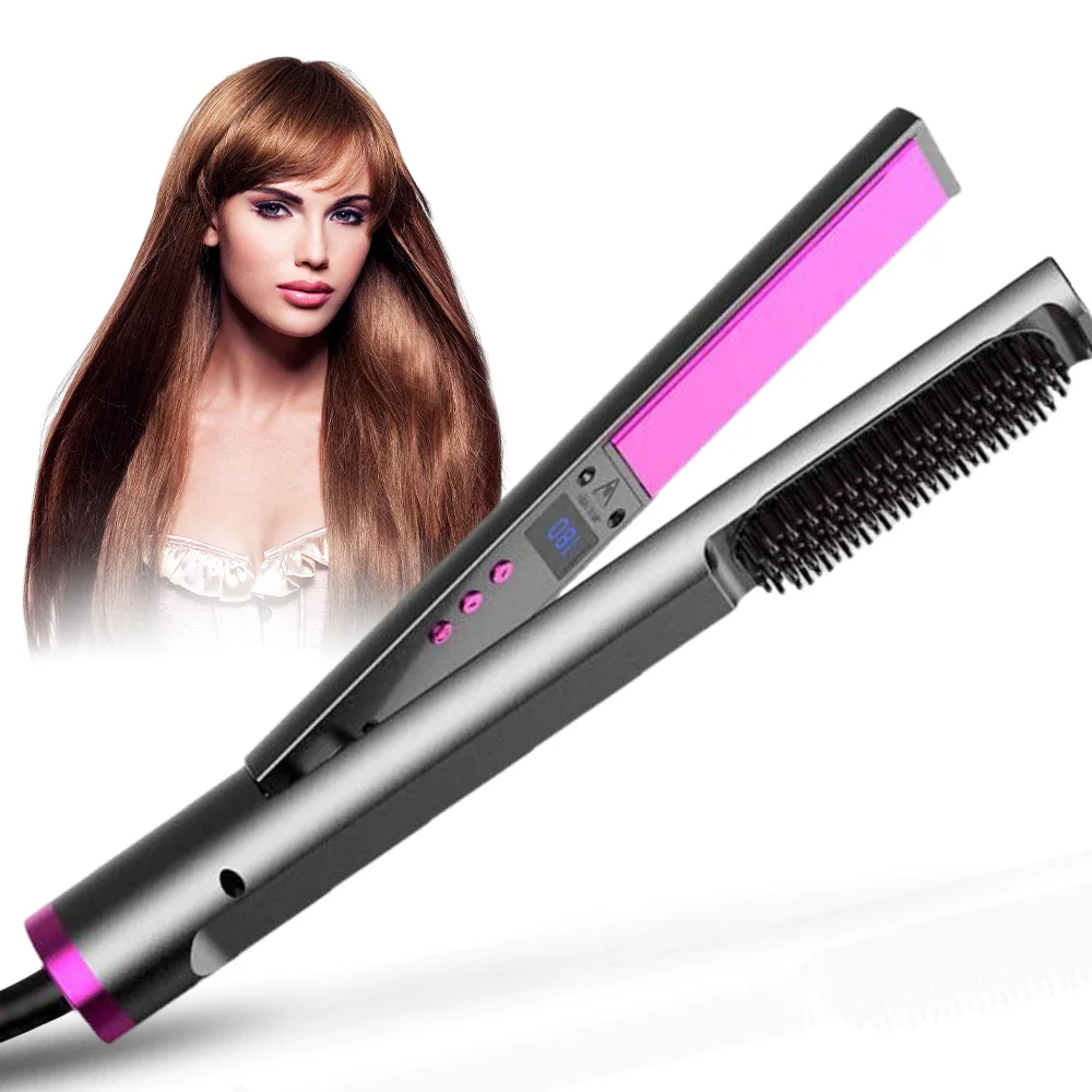 

Lofamy 3 In 1 Professional Multifunctional Hair Straightener Hair Splint LCD Display Dual Voltage Instant Heating Curling Iron