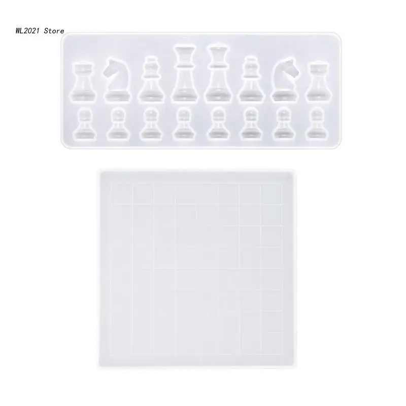 

1 Set Chess+Checkerboard Silicone Mould DIY Crafts Making Tool Chess Board Crystal Epoxy Resin Mold