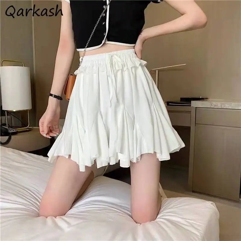 

Mini Skirts for Women 2022 Summer Folds Drawstring Sexy High Waist A-line Harajuku Cute Y2k Korean Style Stylish New Arrival Ins