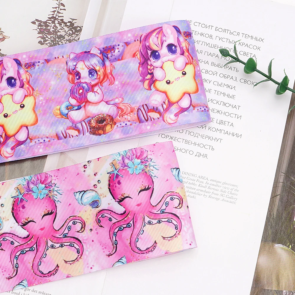 5 ярдов атласные ленты с принтом животных для бантов 68214 |