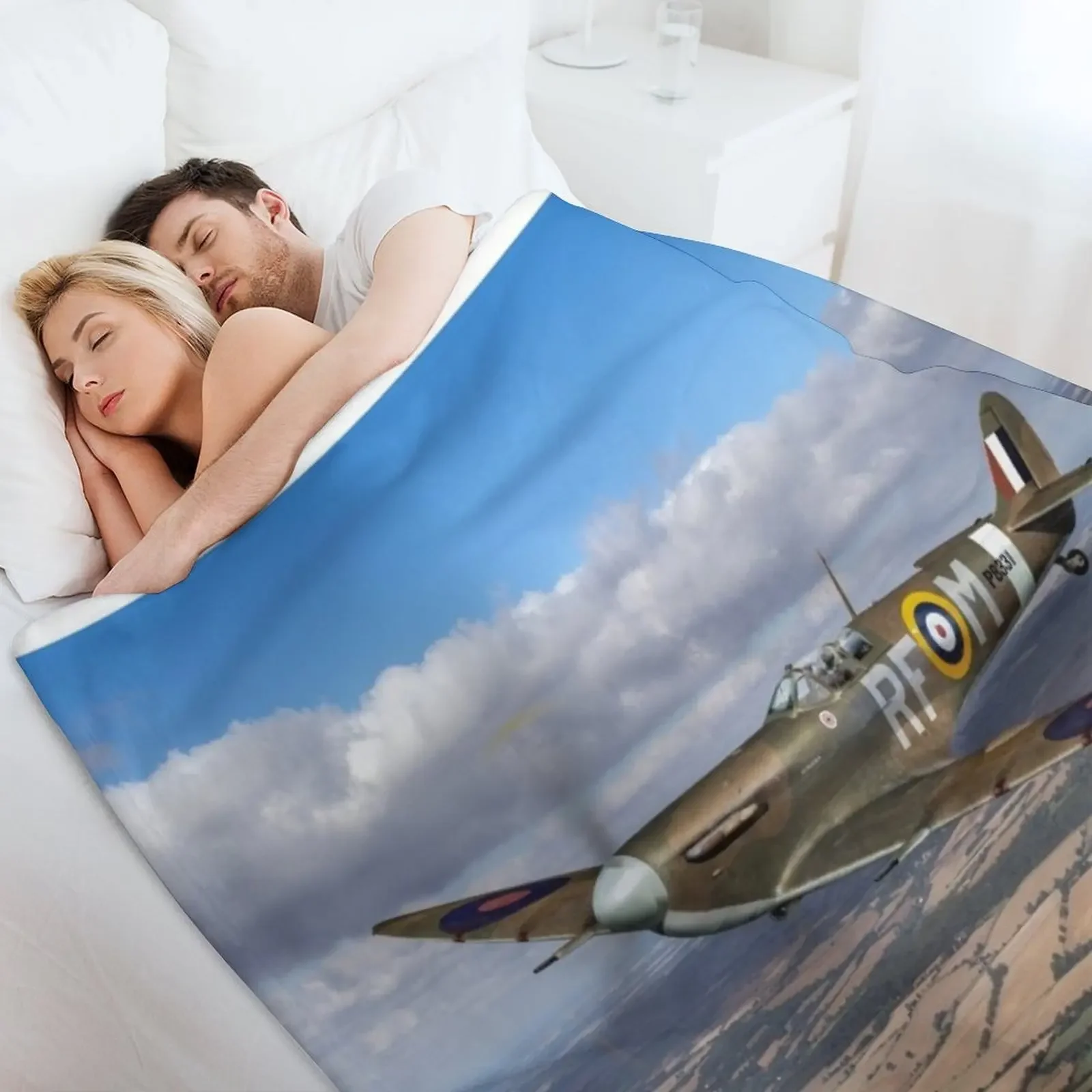 Плед Laguna Spitfire 303 эскадрильи рождественские подарки лохматый плед зимние