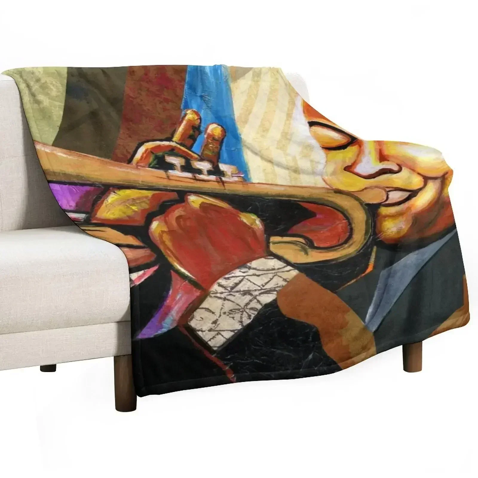 Джазовое одеяло Impresario Wynton Marsalis декоративное для дивана тонкие клетчатые