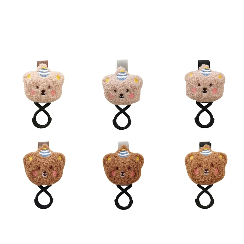 

Cute Cartoon Plush Bear Baby Stroller Hook Mommy Bag Hanger Wheelchair Car Clip for Diaper Pouch Purse Babies