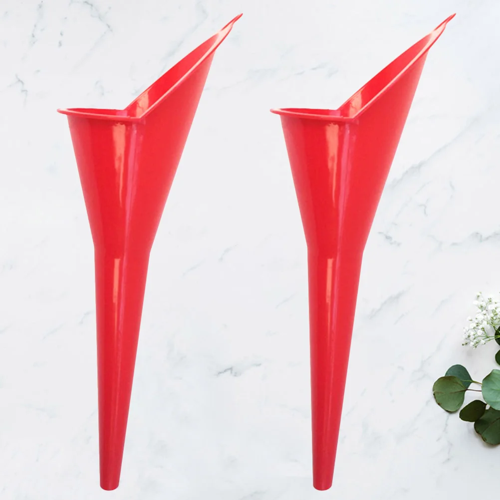 

2Pcs Professional Engine Oil Fluids Long Mouth Funnel Gasoline Liquids Kerosene Plastic Funnel for Auto Motorcycle(Red)