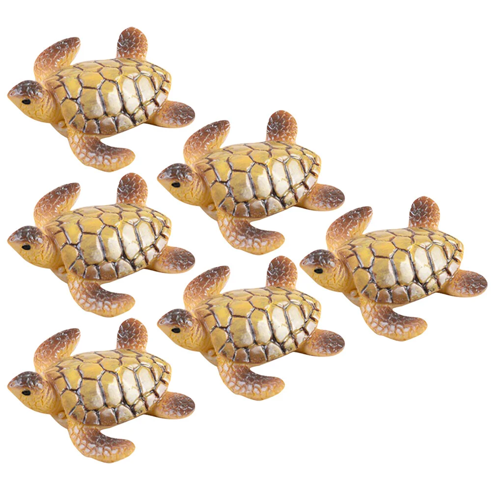 

6 Pcs Suite Small Turtle Adornment Decorations Sculpture Bonsai Moss Ornament Model Micro Landscaping Miniature