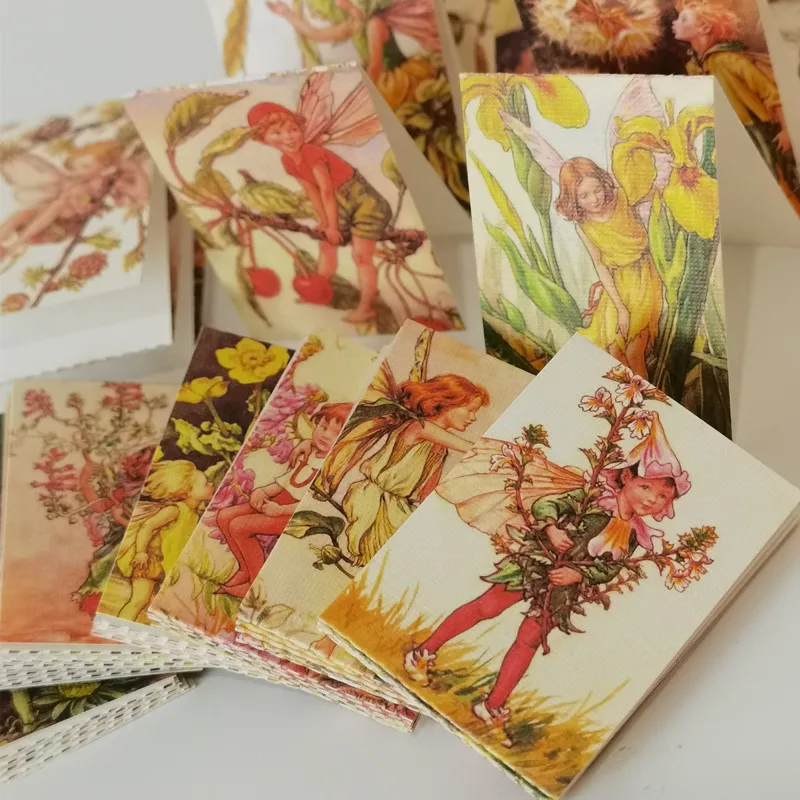 

Vintage Flower Fairy Angel Textured Paper Material Paper Printing Retro Memo Pads Card Notes Scrapbooking Diary Journals DIY