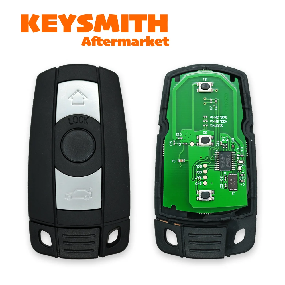 Фото Умный автомобильный ключ-пульт KEYSMITH (315/433/868 МГц, чип ID46) для BMW CAS3 серий 1/3/5/7, X5, X6, E60/61/70/71/87/90, Z4, KR55WK491 №3