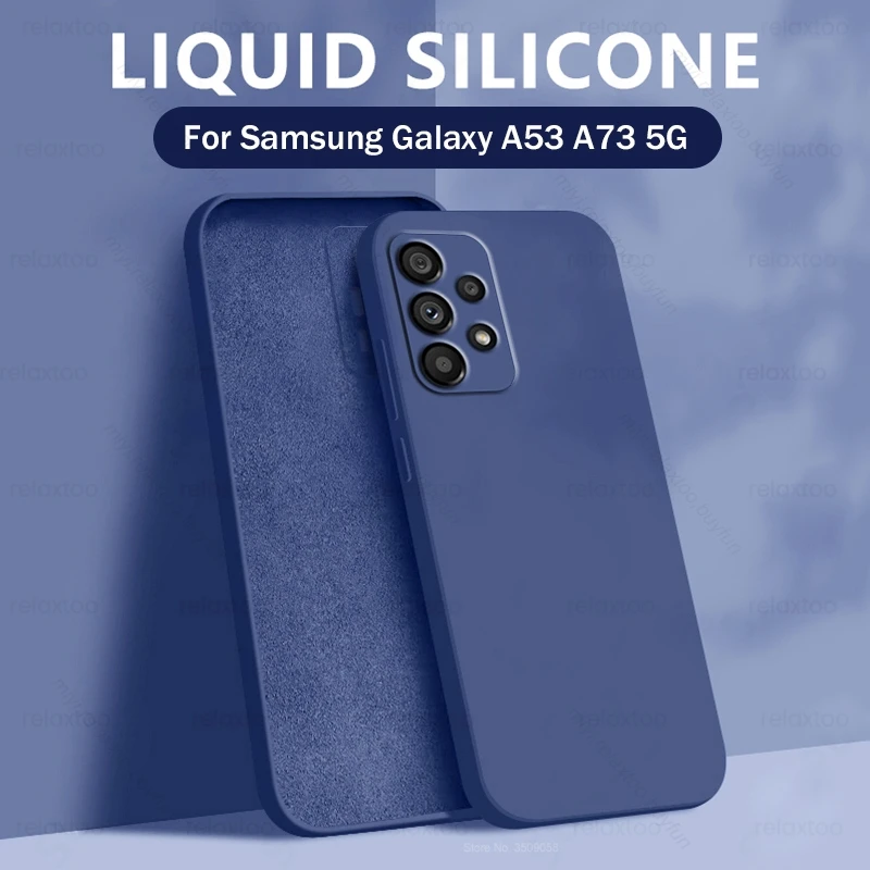 

Samung Sumsung A 53 73 Case Square Liquid Soft Silicone Protect Funda For Samsung Galaxy A53 A73 5G 2022 Camera Shockproof Coque
