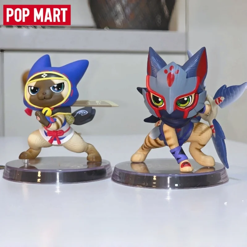 Фото POP MART Оригинальная серия Monster Hunter Alu Cat: Коллекционная фигурка-сюрприз (Blind Box), настольное украшение, милый подарок №1