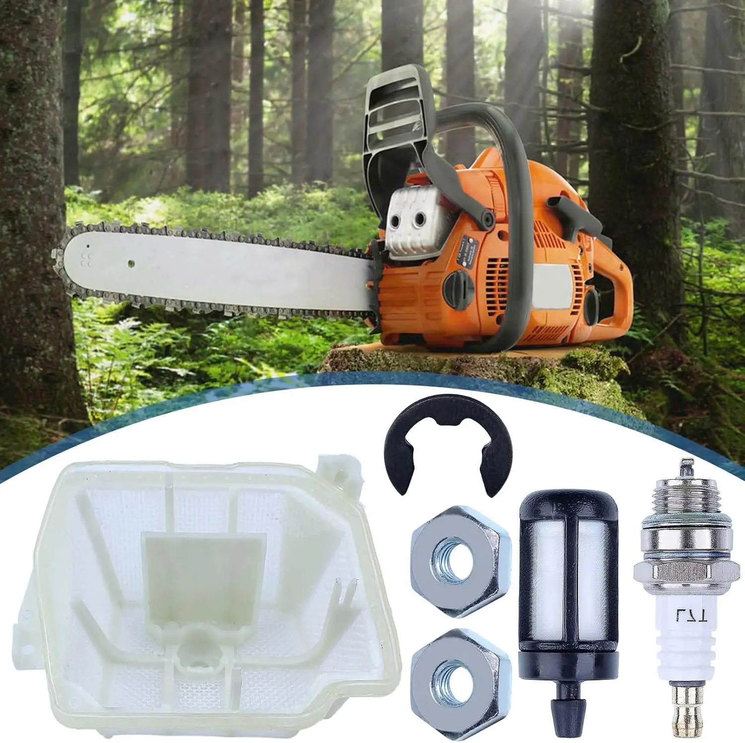 Комплект свечей зажигания с гайкой воздушного топливного фильтра для Stihl MS341 MS361 MS 341 361, запасные части для бензопилы motosierra gasolina (art.: 3920d44bbdafe) - 3920d44bbdafe