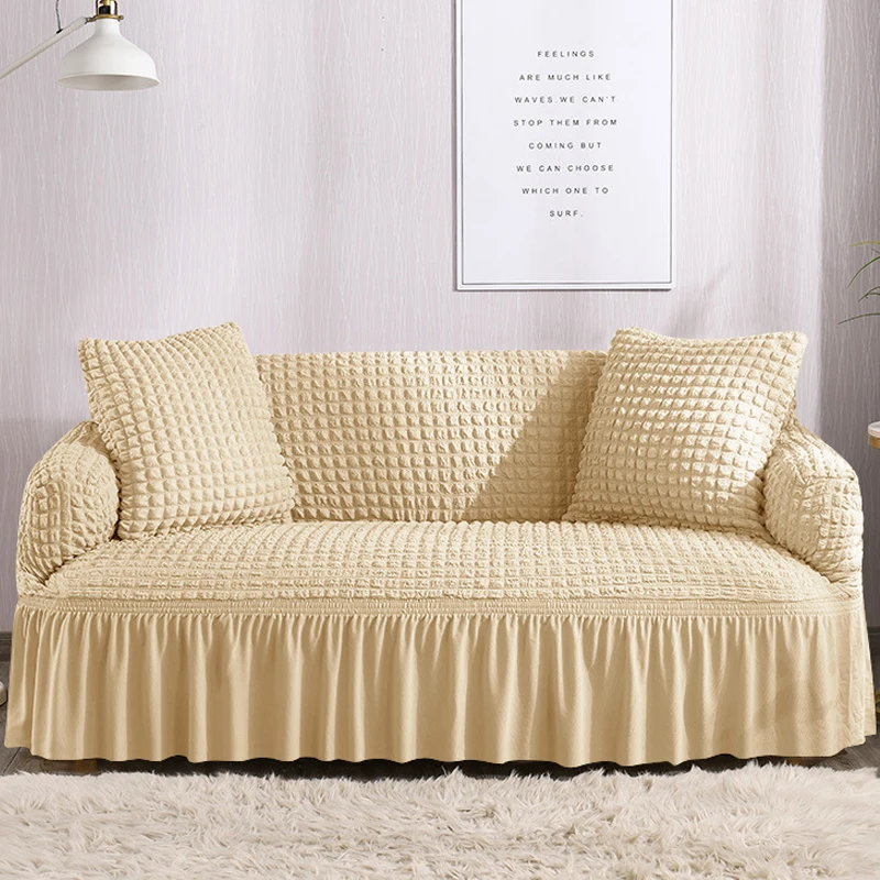 

Универсальный растягивающийся чехол для дивана, чехол для гостиной, плотный, с оборками, с присоской, эластичный, L-образный угловой чехол для дивана 1/2/3/4 Sea