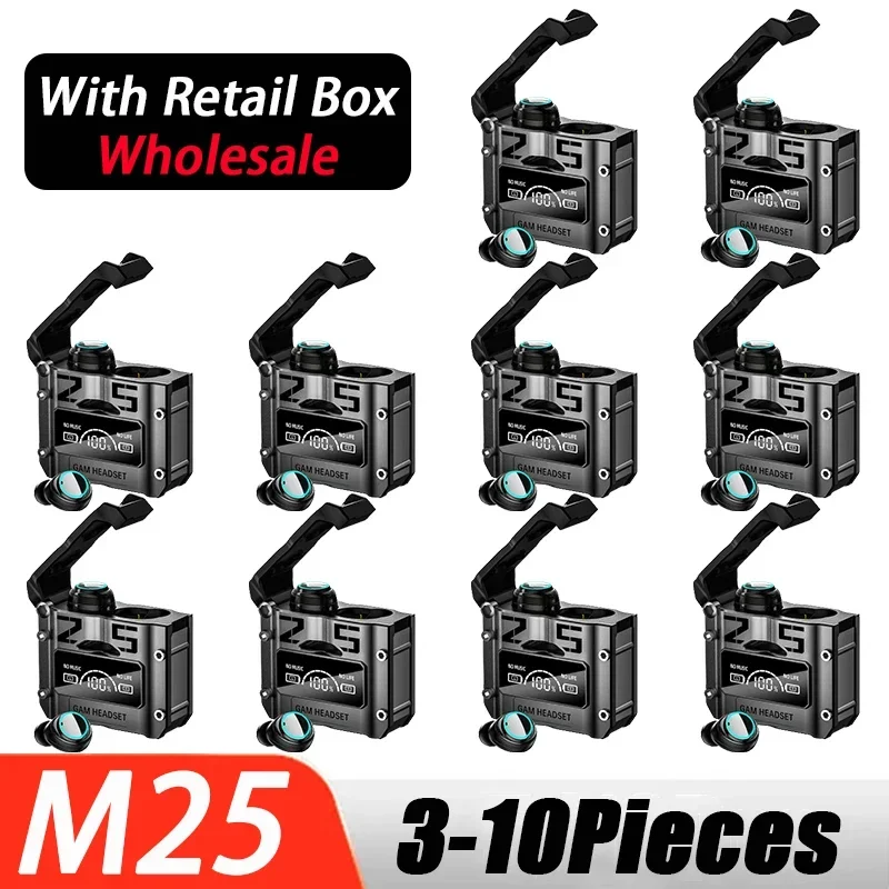 

M25 TWS Headphones Earbuds Bluetooth Earphones Wireless Headset Wholesale Women Sport Men Smart Stereo Microphone V5.3 Display