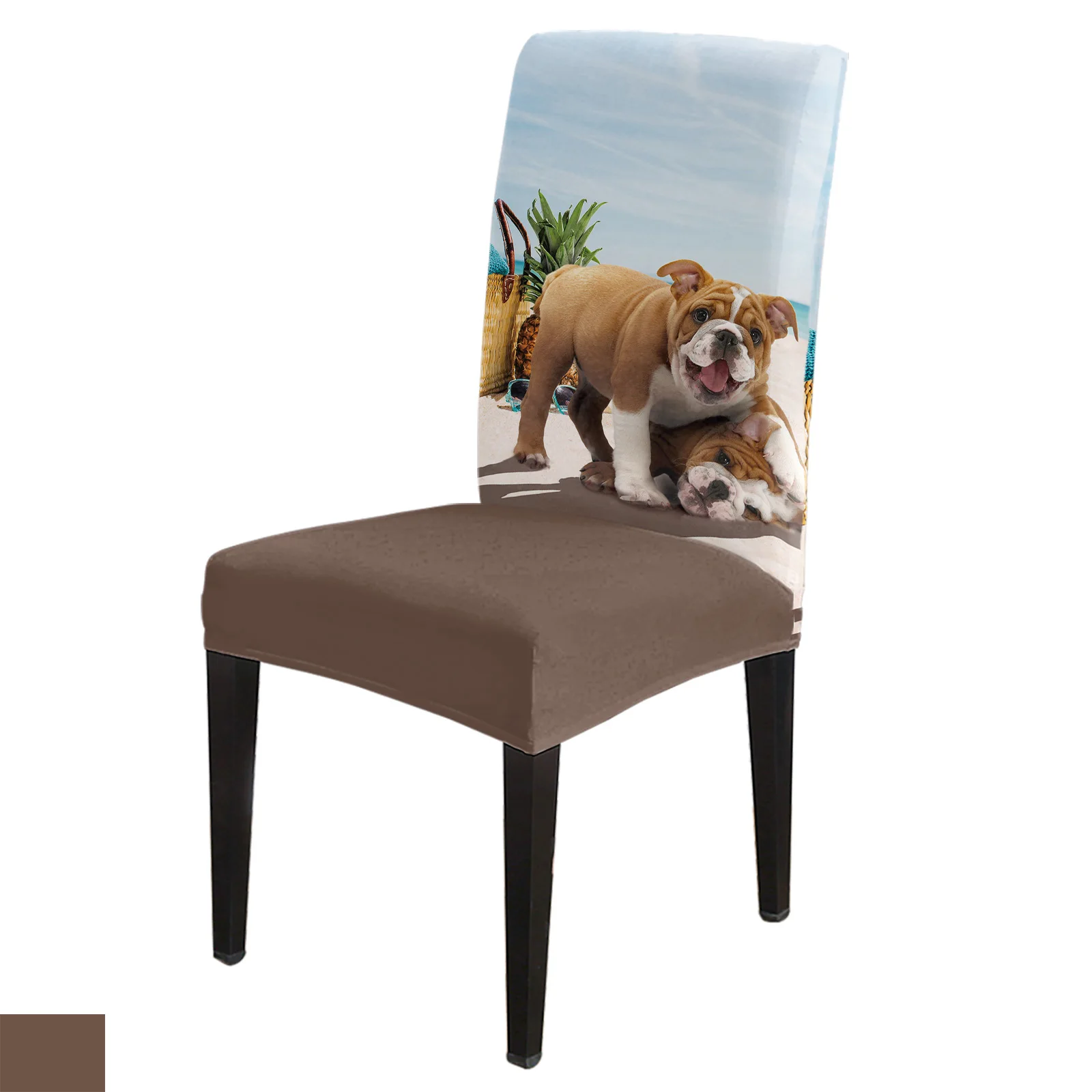 

Пляжный эластичный чехол на стул с изображением ананаса животного пуделя, 4/6/8 шт. спандекса, чехол для кресла, чехол для свадьбы, дома, столов...
