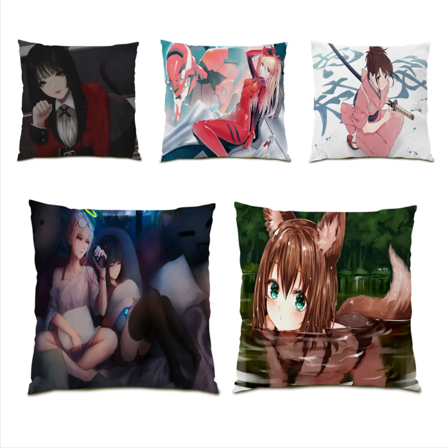 

Cushions Cover Velvet Fabric Decoration Home Decor Polyester Linen Anime Pattern Decorative Cushion Covers Pillow Cases E0928