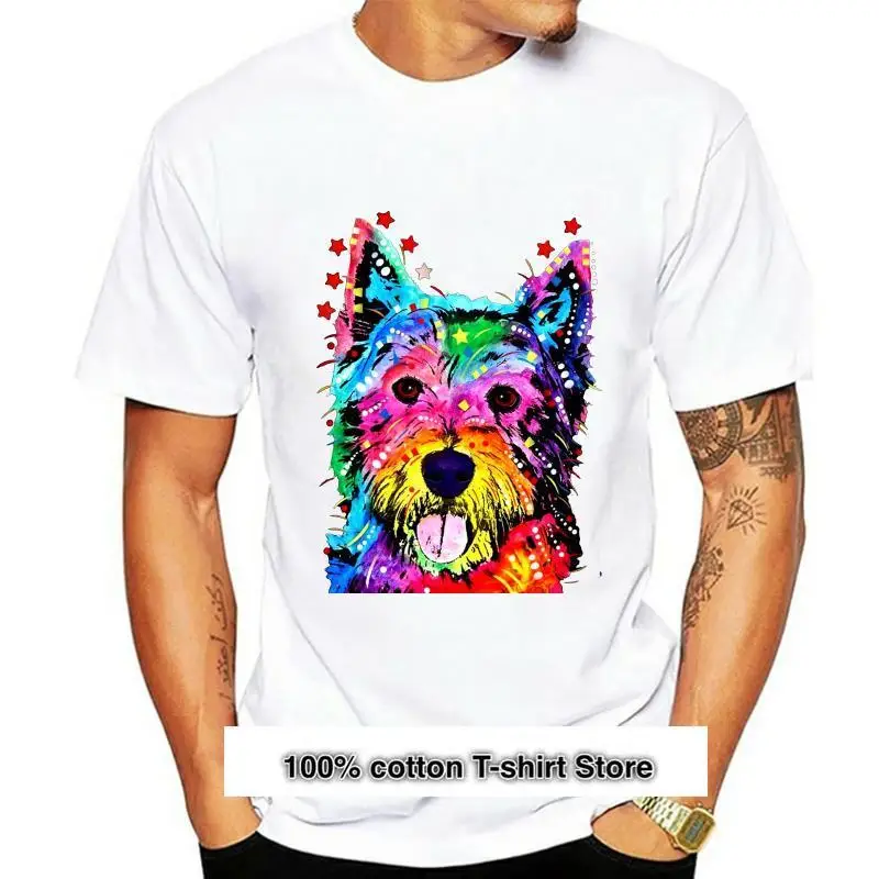 

Camiseta colorida de Cairn Terrier para mascota, con lengua para perro, sonriente