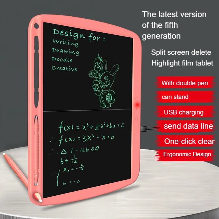 

15Inch Electronic Drawing Board Double Screen Children's Writing Pad USB Charging Art Graphics Tablet Graffiti Draft Learn 2Pen