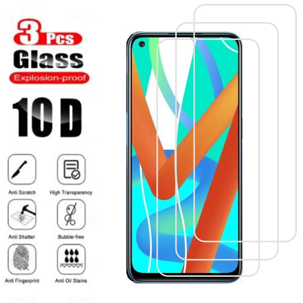 

Защитное стекло для Realme V11 V13 V15 X7 Max 5G 6i 7i Global 6s 7 Pro C11 2020 C12, закаленное защитное покрытие для экрана, пленка, 3 шт.