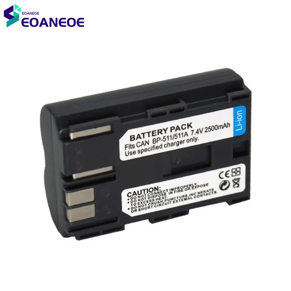 New 7.4V 2500mAh Lithium Battery Pack Camera Li-ion Batteries For Canon BP511A BP508 BP-512 BP514 BP522 EOS 10D 20D 40D 50D 300D
