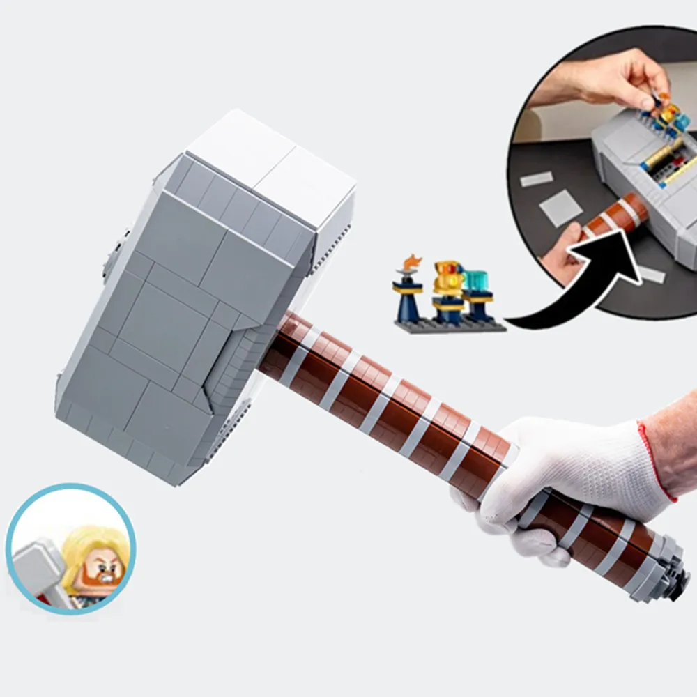 

FIT 76209 Avenger Thors Thunder Hammer Heroes Mini Dolls Toys Weapon Figures Building Block Brick Kid Gift Christmas