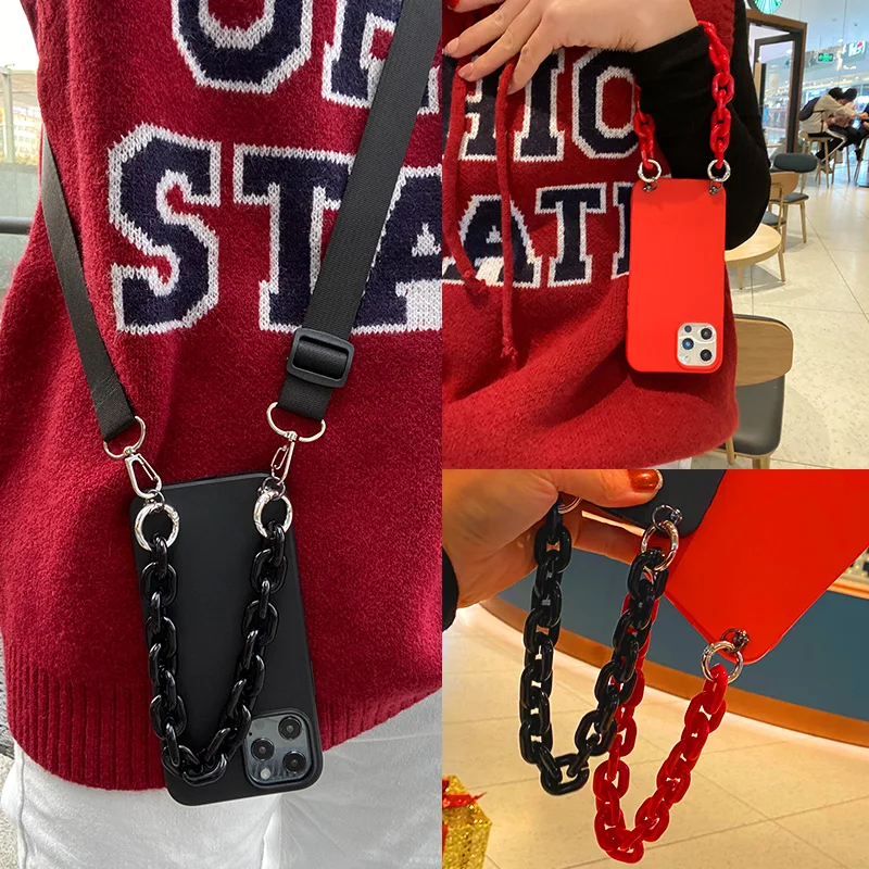 

Necklace Lanyard Mobile Phone Case Hang Carry Cover For iPhone 14 13 12 11 Pro XS MAX XR X 6 7 8Plus Strap Cord Chain Bracelet