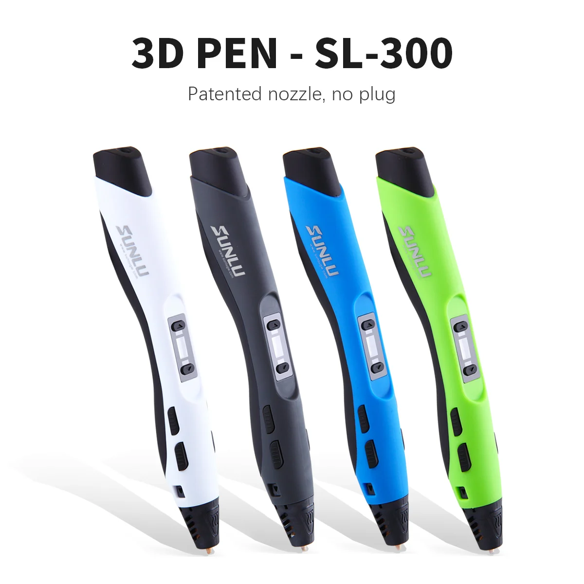 Sunlu Sl300 3d Impressão Caneta Suporte Pla Abs Filamento 1.75 mm Presentes para Artesanato Criativo e Como Presentes Rápido