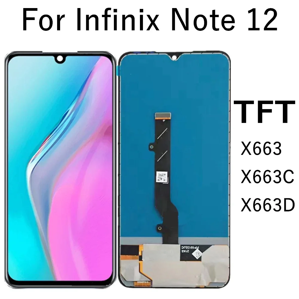 6 7-дюймовый ЖК-дисплей для Infinix Note 12 X663 X663C X663D с дигитайзером сенсорного экрана
