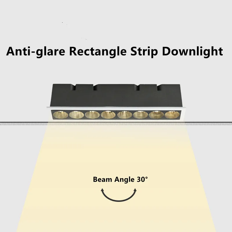 

Dimmable LED Downlight Grille Lamp Spot Light Indoor 8W/16W Recessed Strip High Quality COB Ceiling Lamp Indoor Lighting