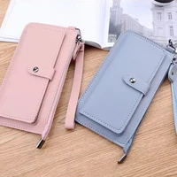 fashion women wallets simple zipper coin purses long section clutch lady wallet pu leather money bag female card holder clutch