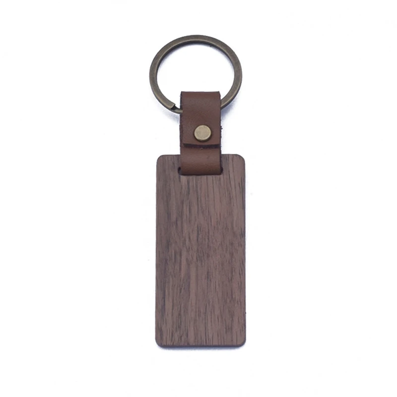 

Leather Wooden for Key Chain Rectangle for Key Chain DIY Craft Christmas Gift fo